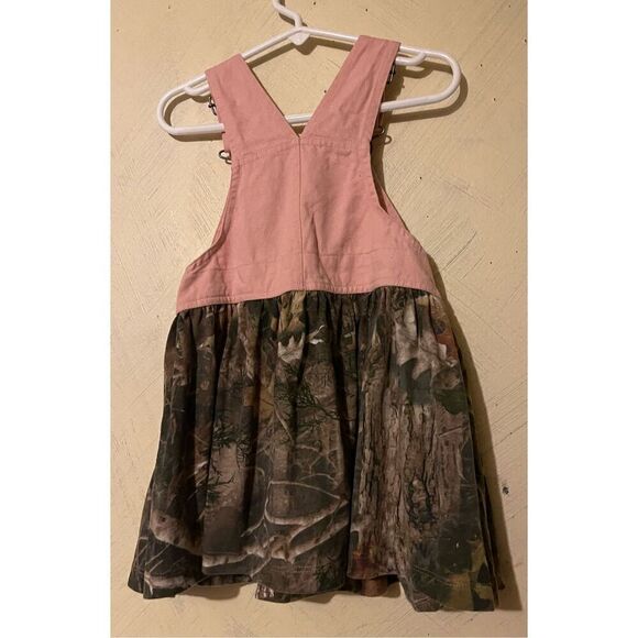 Bass Pro Shops Outdoor Kids Pink & Green Real Tree Camouflage Jumper Dress Sz 3T - Picture 3 of 6